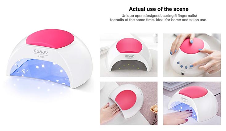 SUN2C 48W LED UV nail Lamp with 4 Timer Setting,Senor For Gel Nails and Toe Nail Curing