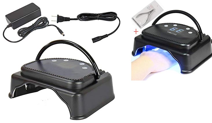 64W LED Nail Dryer-Lumcrissy Professional Quikly Dry LED Nail Curing Lamp for UV LED Gel Nail Polish nail tool Salon Tool With Lifting Handle Touch Sensor LCD Screen With a Nail Nipper (Black)