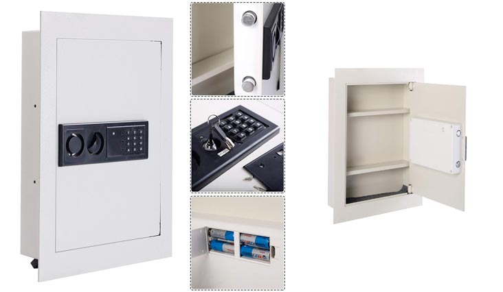 Giantex Electronic Wall Hidden Safe Security Box,.83 CF Built-In Wall Electronic Flat Security Safety Cabinet