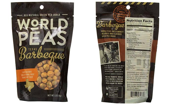 World Peas Green Peas, Texas BBQ, 5.3 Ounce