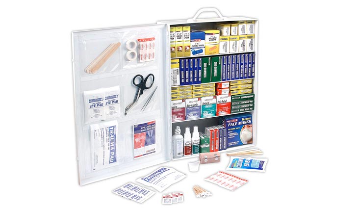 4 Shelf ANSI/OSHA Compliant All Purpose First Aid Kit or Cabinet, Wall Mountable, 1,110 Pieces