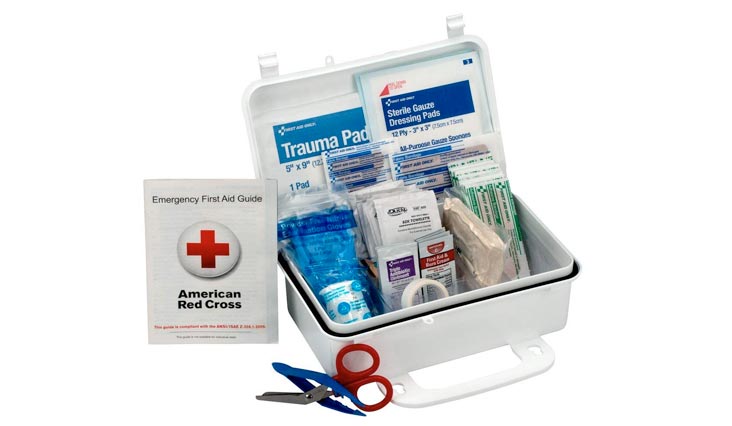 10 Person First Aid Kit, Weatherproof Plastic Case