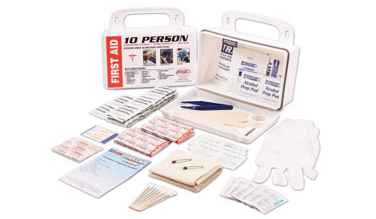 10 Person 106 Piece ANSI/OSHA Compliant Emergency First Aid Kit in Wall Mountable Poly Case