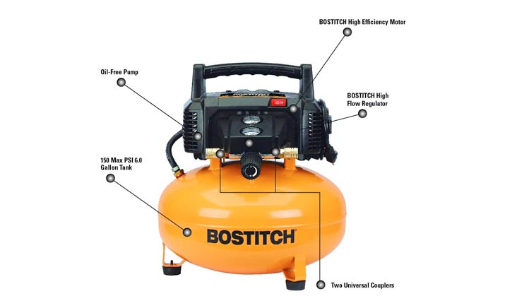 6 Gallon 150 PSI Oil-Free Compressor