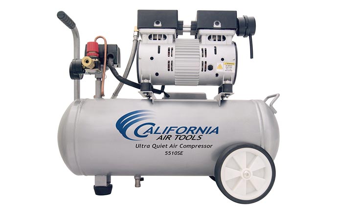 Ultra Quiet and Oil-Free 1.0-HP 5.5-Gallon Steel Tank Air Compressor