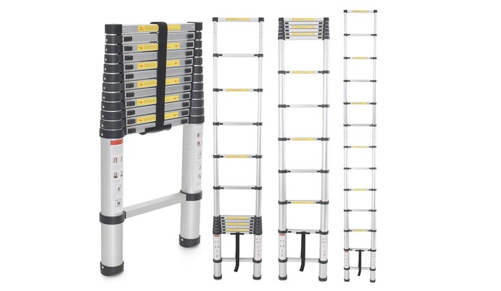 12.5Ft Aluminum Telescopic Tel escoping Ladder Extension