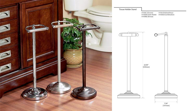 Pedestal Toilet Paper Holders, Satin Nickel