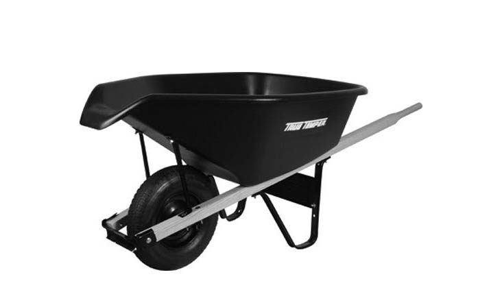 "Ames" CP6PS Poly Wheelbarrow, 6 Cubic Feet, Black