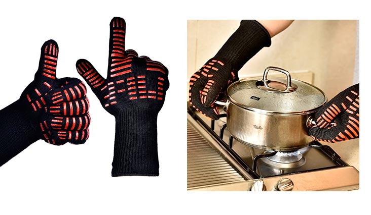 TTLIFE BBQ Gloves - Grilling Cooking Gloves - 932°F Extreme Heat Resistant Gloves