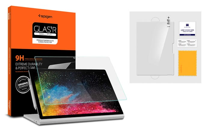 Spigen Screen Protector [ Tempered Glass ] for Microsoft Surface Book 2 (15 inch)
