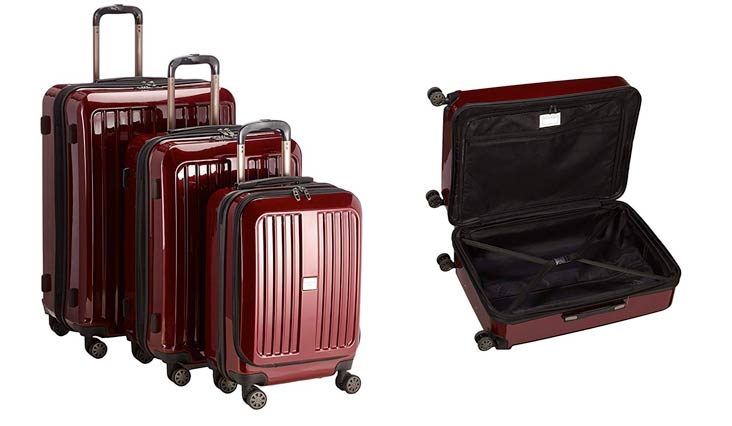 X-Berg Set of 3 Hard-side Luggages matt Suitcase Hardside Spinner Trolley Expandable (20°, 24° & 28°) TSA Burgundy
