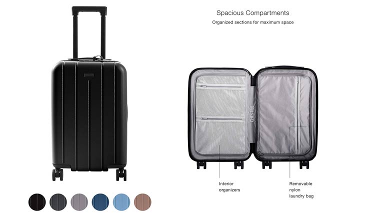 Carry On Luggage Lightweight Suitcase Spinner (Black)