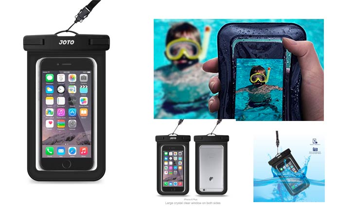 Universal Waterproof Case, JOTO Cellphone Dry Bag Pouch for iPhone X, 8/7/7 Plus/6S/6/6S Plus, Samsung Galaxy S9/S9 Plus/S8/S8 Plus/Note 8 6 5 4, Google Pixel 2 HTC LG Sony MOTO up to 6.0" – Black