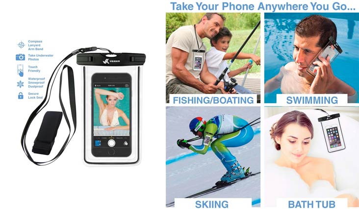 [ PREMIUM QUALITY ] Universal Waterproof Phone Holder with ARM BAND & LANYARD - Best Grade Water Proof, Dustproof, Snowproof & Shockproof Pouch Bag Case for Apple iPhone, Android and All SmartPhone