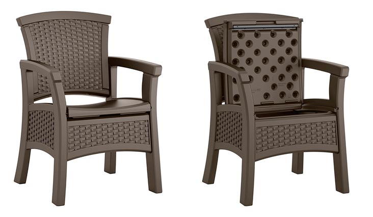 Suncast Elements BMDC1400D Dining Chair with Storage, Java