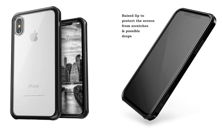Jaagd hui-59 IPhone X Case, Hybrid Shock Modern Slim, Non-Slip Grip Cell Phone Case - Black