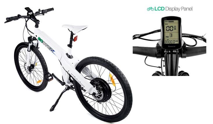 ECOTRIC 26" Inch Electric Bike White Electric Bicycle City E Bike Moped Pedal Assist Mountain Bike