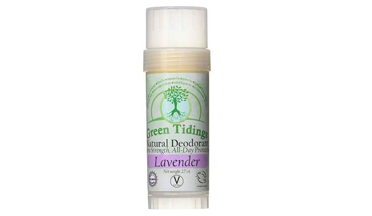 Green Tidings All Natural Deodorant *Extra Strength, All Day Protection* 2.7oz Lavender (Vegan, Cruelty Free, Aluminum Free, Paraben Free, Non Toxic, Solid Lotion Bar Tube)