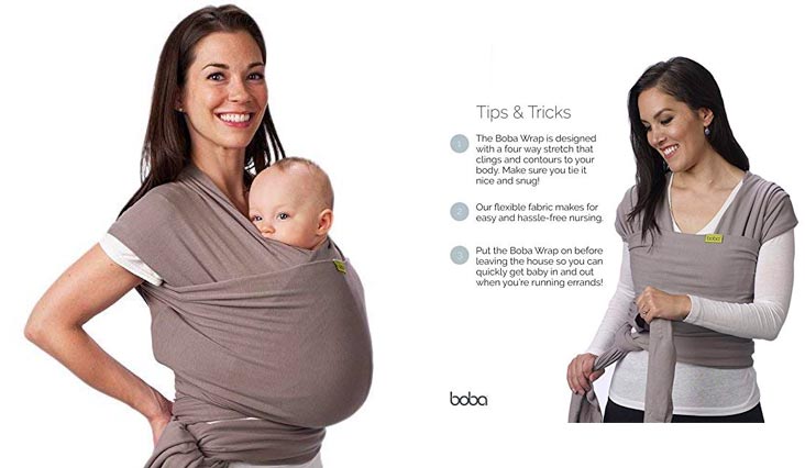 Boba Wrap, Grey, 0-36 Months