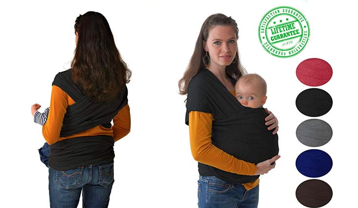 #1 Style Child Carrier. This 4-in-1 Black Baby Wrap and Infant Sling Keeps Your Baby Close. Free e-Book With Purchase, How to Bond With Your Baby, $15 Value