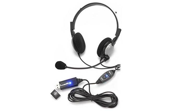 Voice Recognition USB Headset with Noise Cancelling Microphone for Nuance Dragon Speech Recognition Software