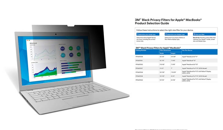 3M Privacy Filter for 13" MacBook Pro with Retina Display 2012-2015 Model (PFNAP004)