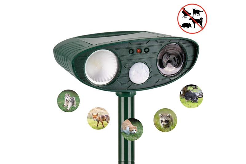 instecho Bird Repellent, Dr.Fasting Ultrasonic Animal Repeller Solar Battery Operated Motion Activated Outdoor Waterproof Electronic Dog Fox Bird Cat Repeller Scarer Deterrent