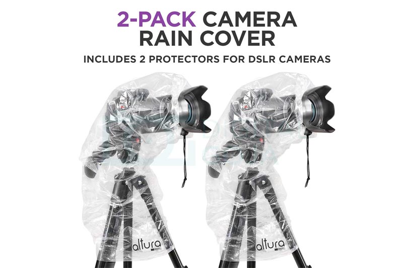 (2 Pack) Altura Photo Rain Cover for DSLR Cameras with Lenses Up to 18” Long
