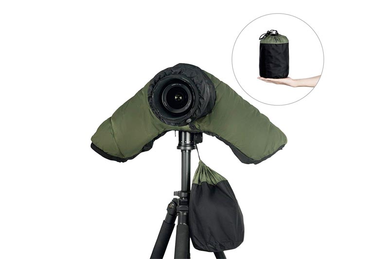 Mekingstudio Cold-proof Waterproof Rain Cover Rainproof Protector with Cold-Resistant Hand Sleeves for Canon Nikon Sony DSLR SLR Cameras Ideal for Outdoor Shooting