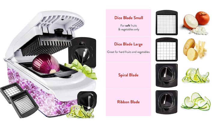 Vegetable Chopper Spiralizer Vegetable Slicer - Slicer Dicer Onion Chopper - Vegetable Dicer Food Chopper Dicer Pro - Food Choppers and Dicers - Spiralizer Vegetable Cutter - Veggie Chopper